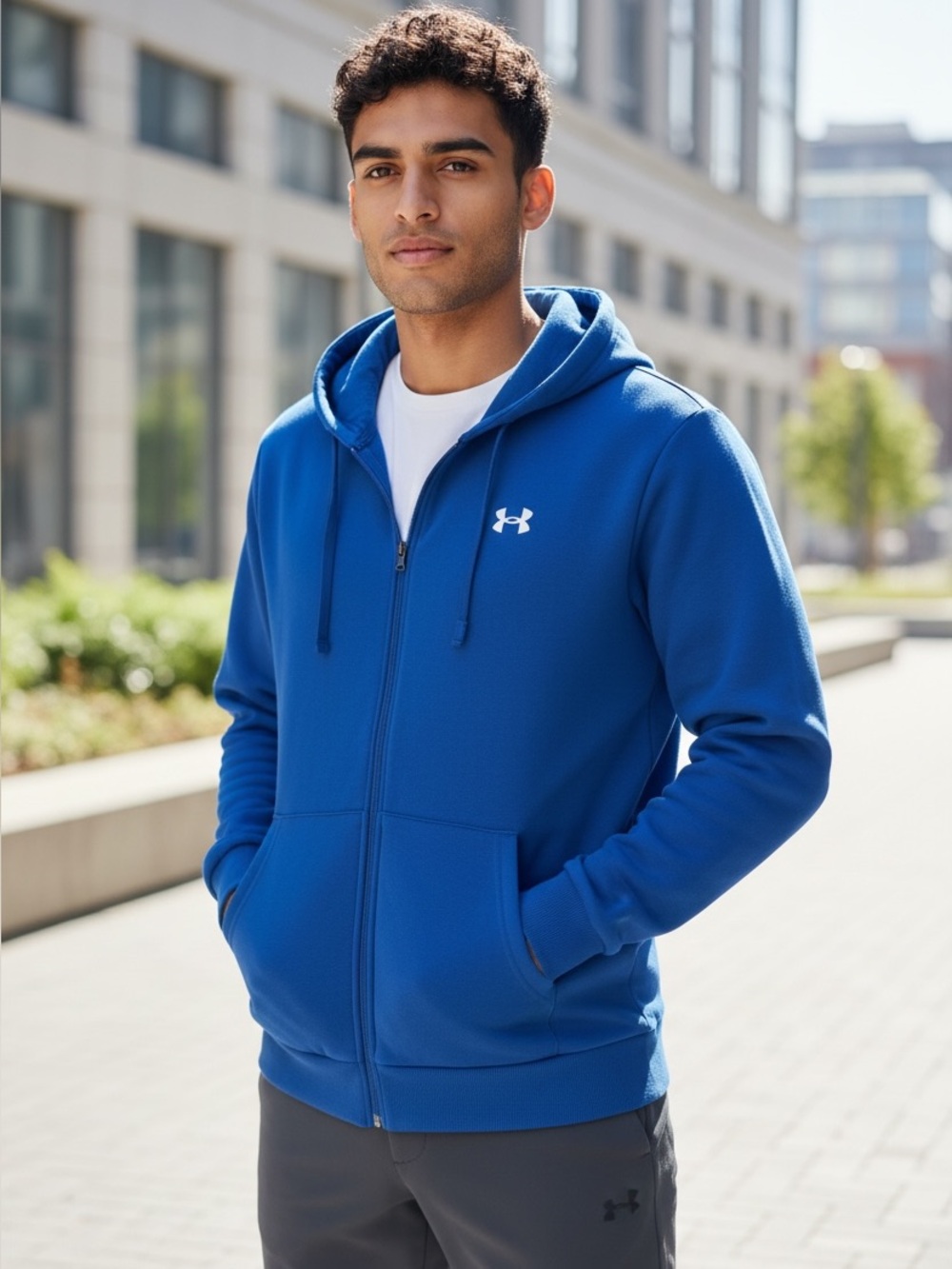 Under Armour Full Zip Hoodie Cobalt Blue Sz 3XL